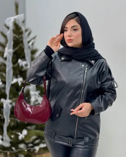 کت کمردار چرم