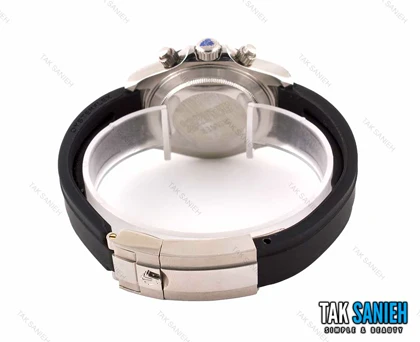 ساعت رولکس مردانه دیتونا بند رابر سیلور مشکی Rolex-2579-G