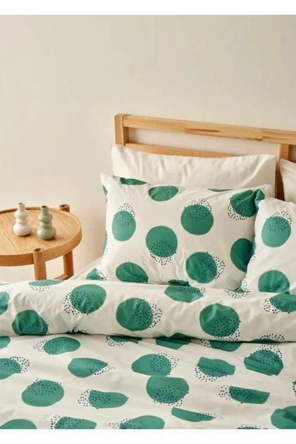سرویس روتختی دو نفره Bella Maison مدل Poppy پنبه - سبز