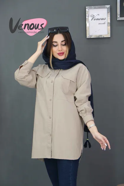 مانتو لینن دو جیب