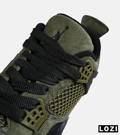 کفش کتانی ساق‌دار مردانه و زنانه سبز مشکی NIKE jordan 4 مدل 7679