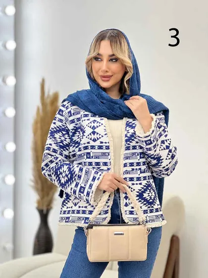 مانتو طرح دار آستین ریش