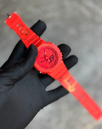 ساعت جی شاک2100قرمز طرحدار