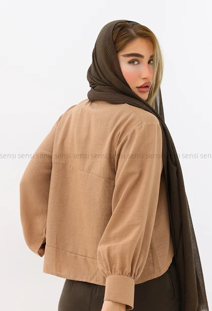 شومیز پشت بلند لینن زارا کد1005598