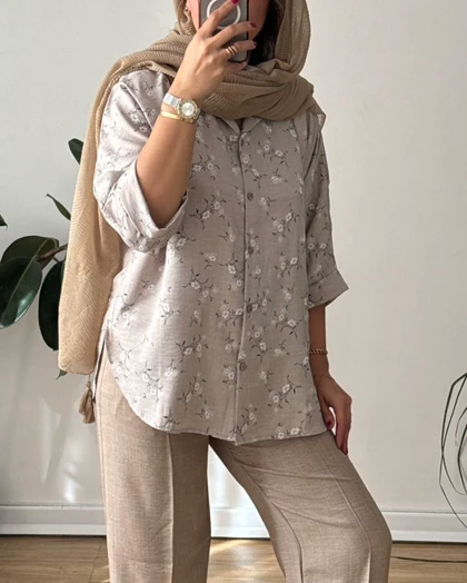 شومیز مانتویی گلبرگ