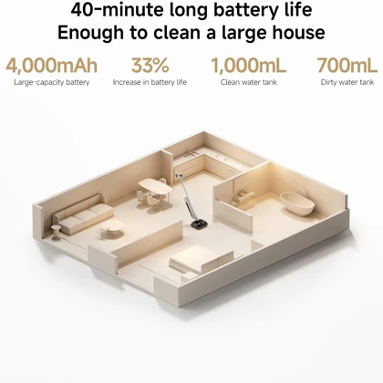 جارو شارژی شیائومی Xiaomi اصل مدل W30 Pro خشک و مرطوب