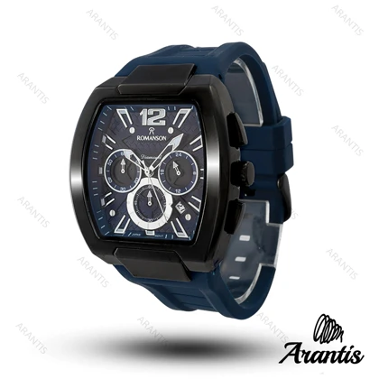 ساعت مردانه رومانسون دایمند سه موتوره سورمه ای m-10198