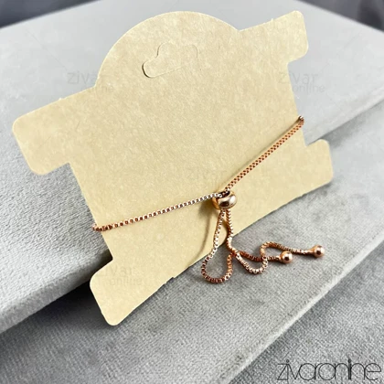 دستبند زنانه مربعی نگین‌دار رزگلد 40204