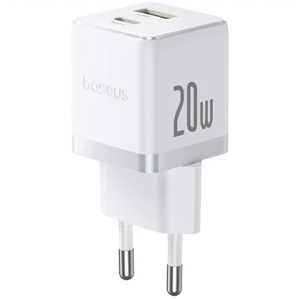 شارژر دیواری فست شارژ تایپ‌سی و یواس‌بی 20 وات بیسوس CCZC20UE