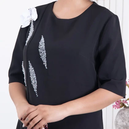 پیراهن استین کوتاه مروارید گل TAFFETA