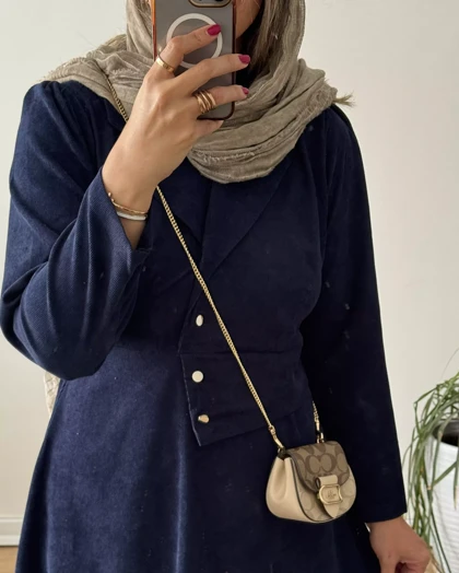 پیراهن مخمل کبریتی سارا
