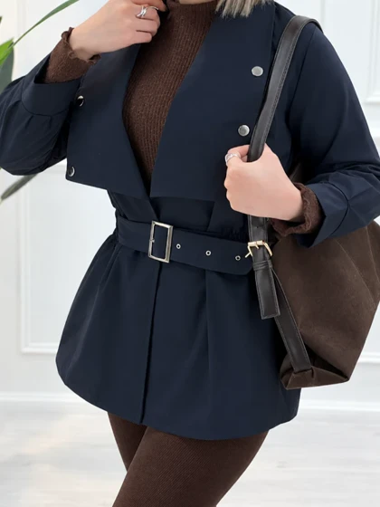 بارانی آستردار زنانه کمرکش