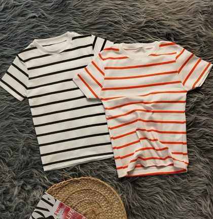 تیشرت راه راه بلند زنانه کد 403027