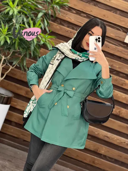 بارانی چهاردکمه یقه پهن