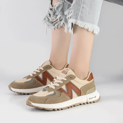 کفش و کتانی اسپرت زنانه و دخترانه مدل نیوبالانس NEW BALANCE رنگ کرم