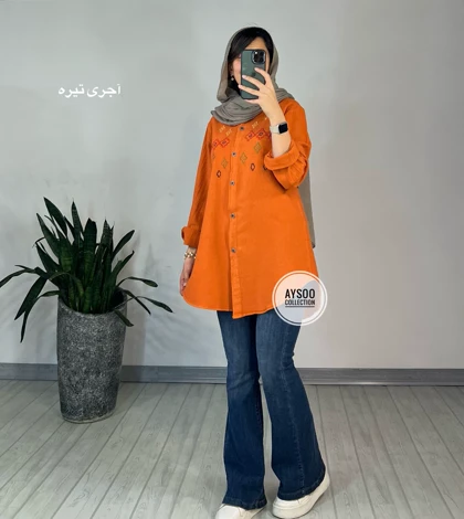 مانتو گلدوزی شقایق 1(ایراد دار)