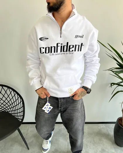 دورس نیم زیپ داخل کرک CONFIDENT رنگ سفید