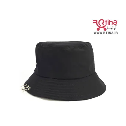 کلاه باکت پیرسینگ دار مدل الین رنگ مشکی