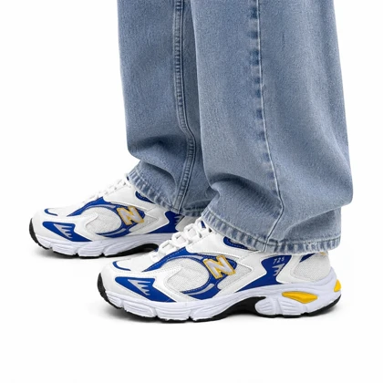 کفش کتانی مردانه مدل نیوبالانس 725 سفید آبی زرد New Balance