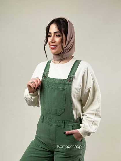 بیلرسوت نیم بگ کتان رندوم سبز تیره