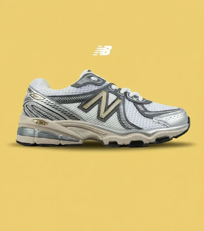 کفش کتانی بزرگ پا سفید طوسی کرم New Balance 860 v02 مدل 8365