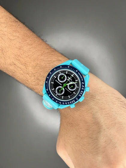 ساعت مچی امگا سواچ بند رابر تیفانی ماموریت به زمین Omega x Swatch Mision to the earth Rubber