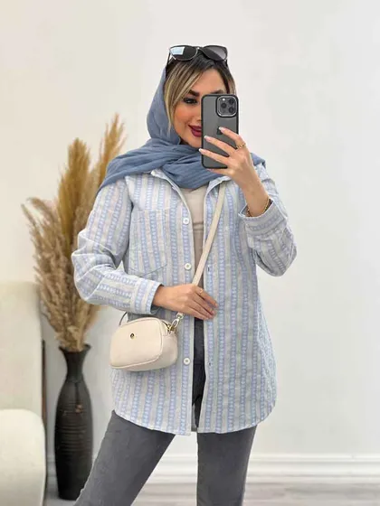 شومیز راه راه لوزی دار