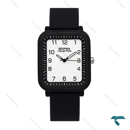 ساعت مچی رسپینا مشکی صفحه سفید Respina-7037-L