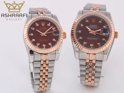 ساعت رولکس دیت جاست صفحه قهوه‌ای Rolex datejust Sh2C