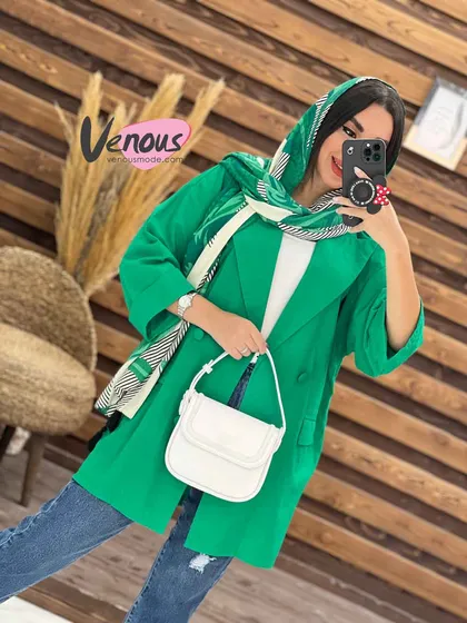 مانتو کتی چهاردکمه یقه پهن