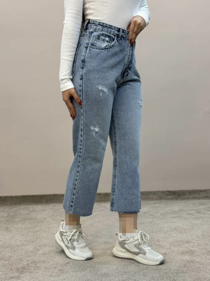 شلوار جین واید آبی آمسو