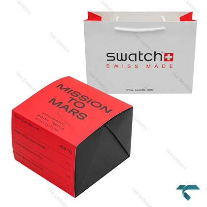 جعبه ساعت اورجینال امگا سواچ ماموریت به مریخ اصلی Swatch-Box-7793-U