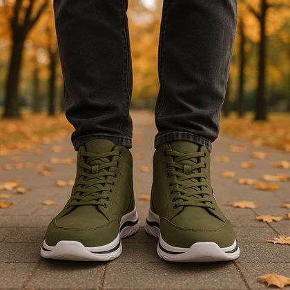 کفش ساق‌دار مردانه زیتونی مدل EMTO ویژه