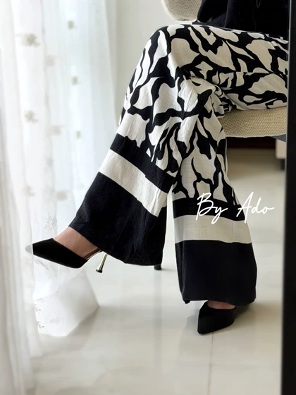 شلوار لینن حاشیه طرحدار 0433