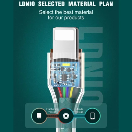 کابل آیفون لایتنینگ الدنیو Ldnio مدل LS631 توان 30 وات 1 متر