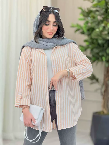 مانتو راه راه تک جیب سارینا
