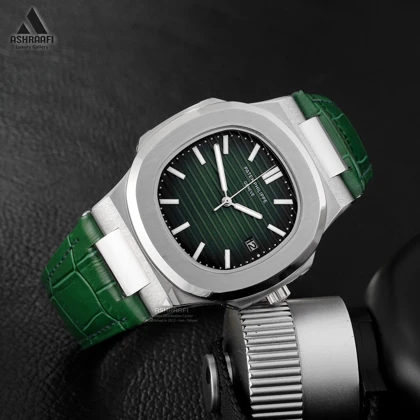 ساعت مردانه پتک فیلیپ بند چرمی Patek Philippe Nautilus L-GS5