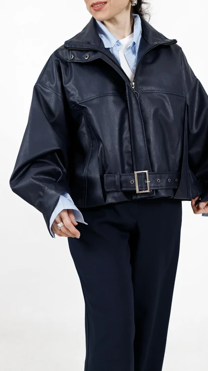 بامبر جکت چرم pull&bear