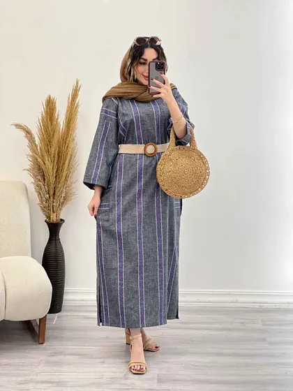 پیراهن جلو بسته دو جیب پیله