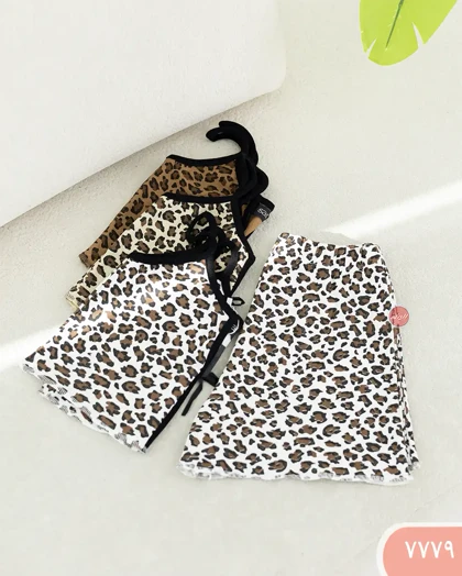 ست نیم‌تنه و شورتک پلنگی 7779