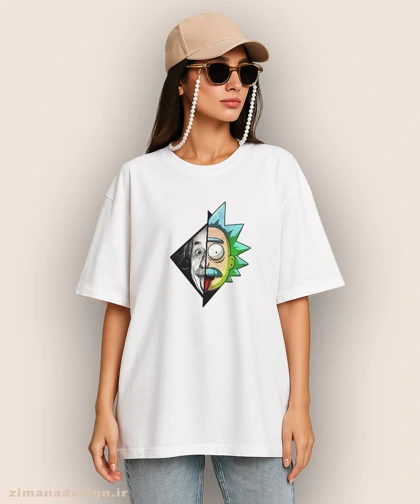 تیشرت لش مردانه و زنانه طرح ریک اند مورتی و انیشتین
