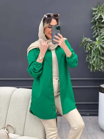 مانتو جیب نما بغل زیپ طنین