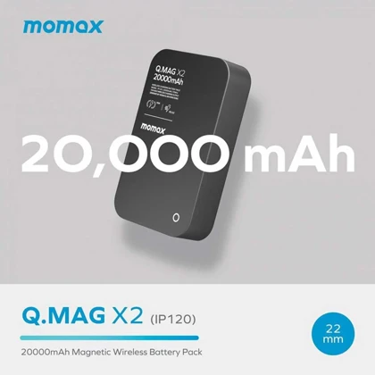 پاوربانک 20000 وایرلس 15 وات و تایپ سی 20 وات مومکس Q.MAG X2 IP133