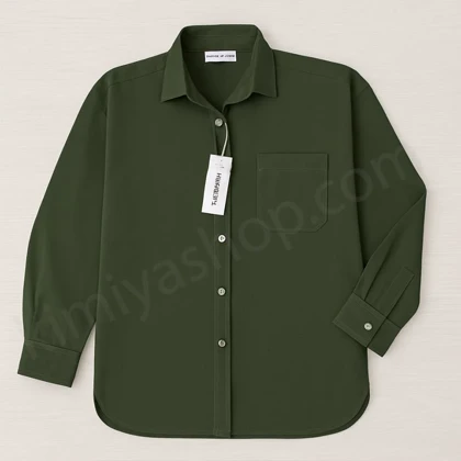 شومیز زنانه کتان درجه یک فری‌سایز رنگ سبز