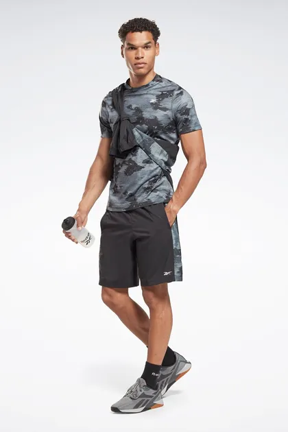 شورت مردانه مشکی TRAIN CAMO WOVEN SH