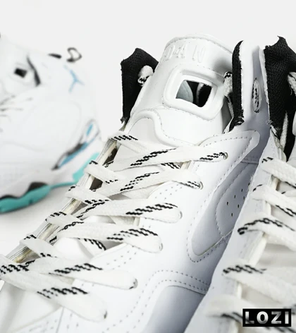 کفش کتانی ساق‌دار مردانه سفید آبی Nike air jordan 5 v02