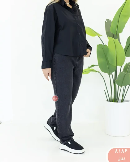 شلوار راسته ذغالی 8186