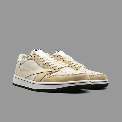 نایکی جردن 1 ساق کوتاه ترویس اسکات کرم زرد Nike Jordan 1 Low Travis Scott Cream/Yellow