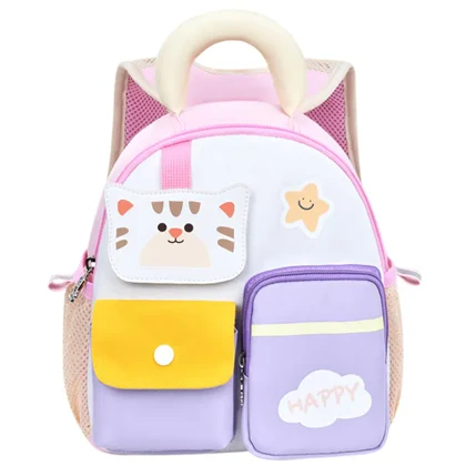 کیف کوله پشتی بچگانه گربه اولنگ 8038 صورتی