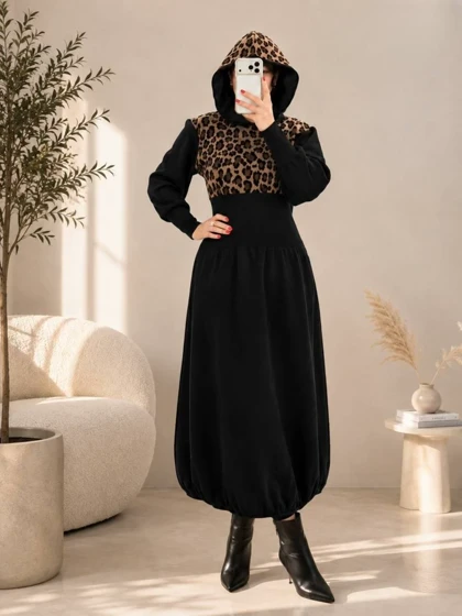 کفتان بافت ساعت شنی پلنگی مدل ماهوین کد 40224